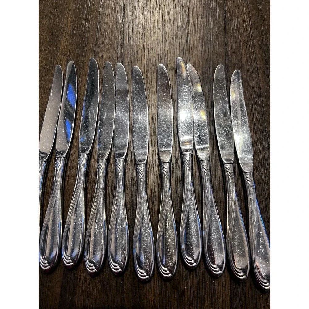 12 knives Oneida Camber Cresta Windswept Scroll Stainless Flatware silverware